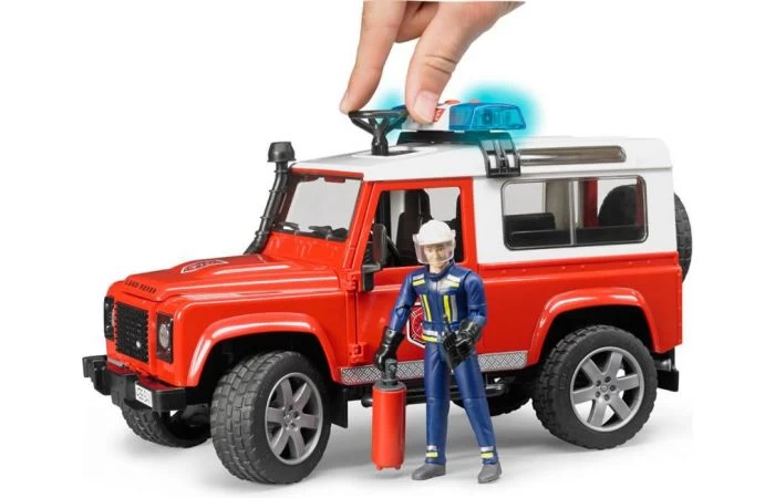Bruder 2596 Land Rover Brandweerauto Met Speelfiguur 3 Bruder 2596 Land Rover Brandweerauto Met Speelfiguur
