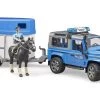 Bruder 2588 Land Rover Defender Politievoertuig, Paardentrailer, Paard + Politieagent -Chique Speelgoed Winkel 1200x520