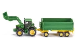 Siku 1843 John Deere Met Voorlader En Trailer 1:87
