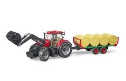 Bruder 3198 Case IH Optum 3 CVX Met Voorlader, Balenwagen -Chique Speelgoed Winkel 3198