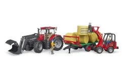 Bruder 3198 Case IH Optum 3 CVX Met Voorlader, Balenwagen -Chique Speelgoed Winkel 3198 4