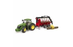 Bruder 3154 John Deere 7R 350 Met Aanhanger En 4 Boomstammen
