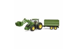 Bruder 3155 John Deere 7R 350 Tractor Met Voorlader En Kiepaanhanger