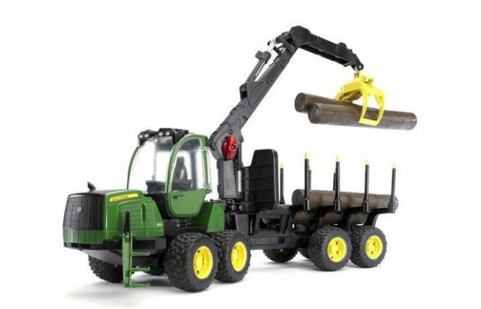 Bruder 2133 John Deere 1210E Bosbouw Tractor Met Vier Boomstammen 4 Bruder 2133 John Deere 1210E Bosbouw Tractor Met Vier Boomstammen - Afbeelding 2