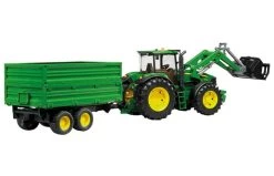 Bruder 3055 John Deere Met Voorlader En Transportaanhanger