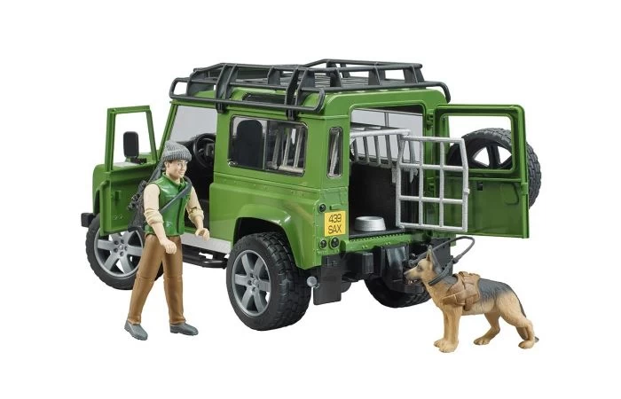 Bruder 2587 Land Rover Defender Station Wagon Met Boswachter En Hond 3 Bruder 2587 Land Rover Defender Station Wagon Met Boswachter En Hond