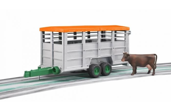Bruder 2227 Veetransportaanhanger Met Koe 4 Bruder 2227 Veetransportaanhanger Met Koe - Afbeelding 2