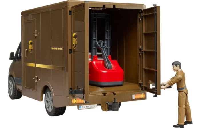 Bruder 2678 MB Sprinter UPS Met Chauffeur En Toebehoren 4 Bruder 2678 MB Sprinter UPS Met Chauffeur En Toebehoren - Afbeelding 2