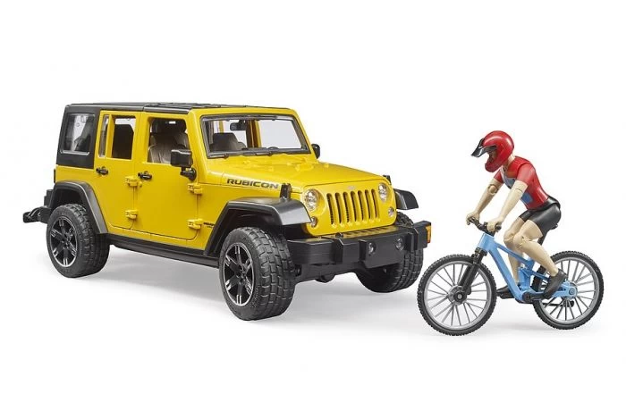 Bruder 2543 Jeep Wrangler Rubicon Unlimited Met Mountainbike En Fietser 6 Bruder 2543 Jeep Wrangler Rubicon Unlimited Met Mountainbike En Fietser - Afbeelding 4