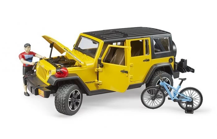Bruder 2543 Jeep Wrangler Rubicon Unlimited Met Mountainbike En Fietser 4 Bruder 2543 Jeep Wrangler Rubicon Unlimited Met Mountainbike En Fietser - Afbeelding 2