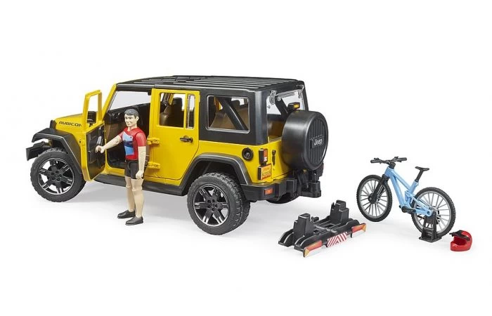 Bruder 2543 Jeep Wrangler Rubicon Unlimited Met Mountainbike En Fietser 5 Bruder 2543 Jeep Wrangler Rubicon Unlimited Met Mountainbike En Fietser - Afbeelding 3