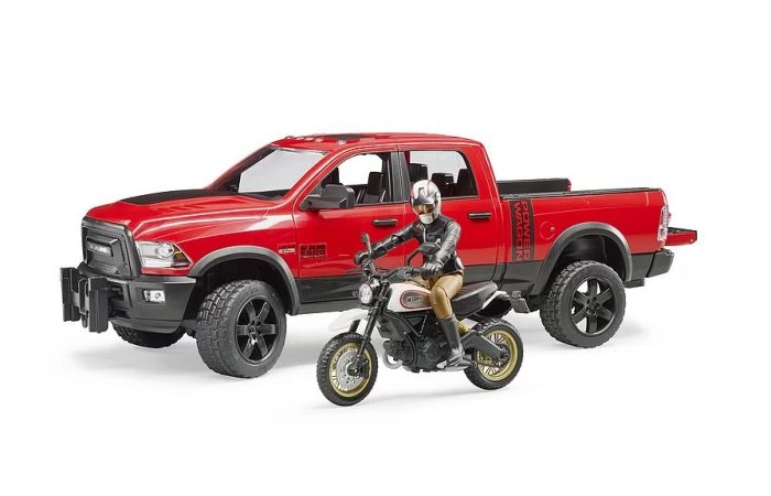Bruder 2502 RAM 25 Power Wagon, Scrambler Ducati Desert Sled En Bestuurder 5 Bruder 2502 RAM 25 Power Wagon, Scrambler Ducati Desert Sled En Bestuurder - Afbeelding 3