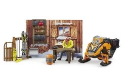 Bruder 63102 Berghut Met Snowmobil -Chique Speelgoed Winkel sneeuw